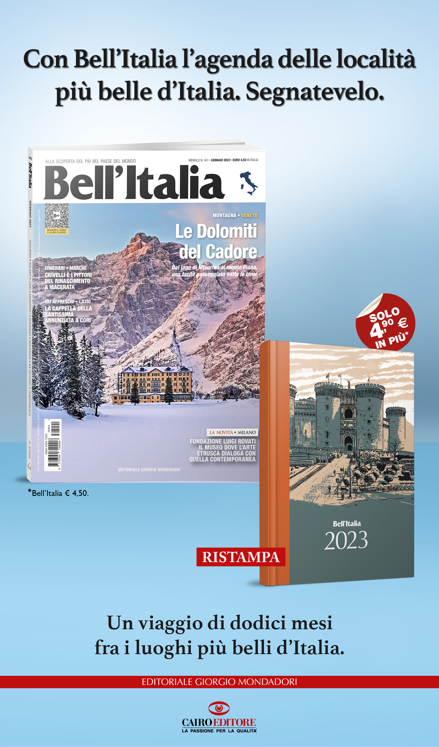 Con Bell’Italia l’agenda delle località  più belle d’Italia. Segnatevelo.