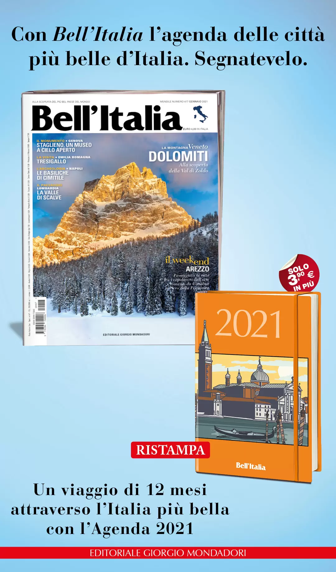 Con Bell’Italia l’agenda delle città più belle d’Italia. Segnatevelo.