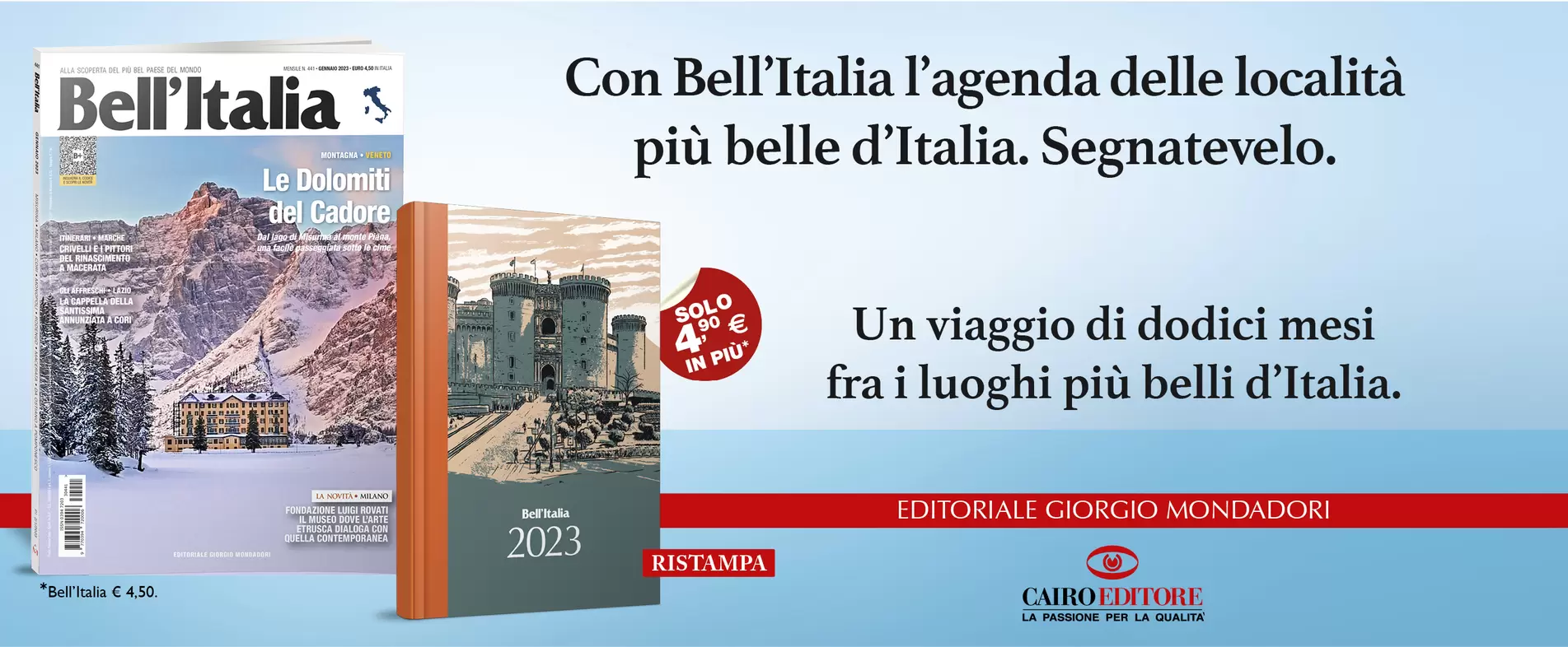 Con Bell’Italia l’agenda delle località  più belle d’Italia. Segnatevelo.