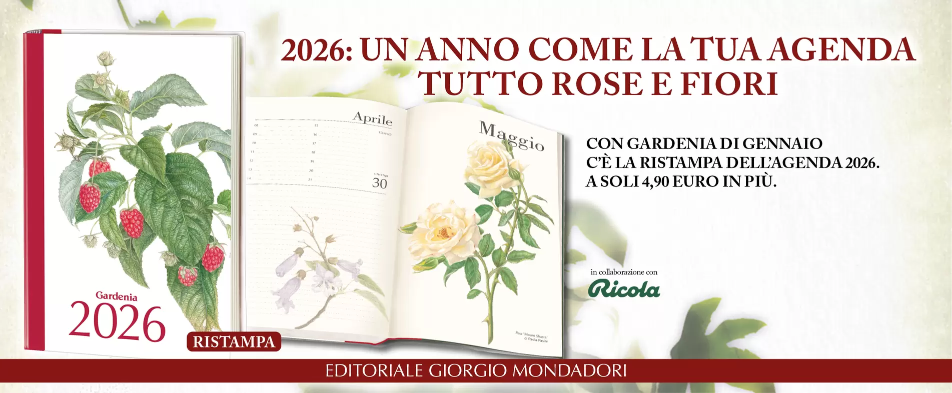 2026: UN ANNO COME LA TUA AGENDA TUTTO ROSE E FIORI